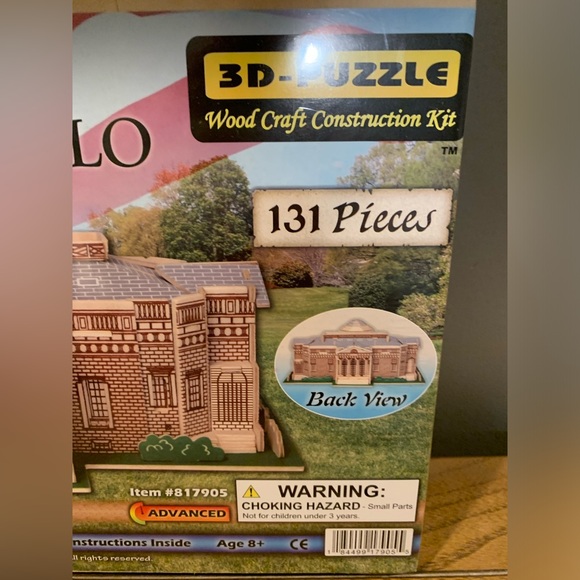 Monticello 3D Puzzle, NWT, Thomas Jefferson’s Monticello - Picture 5 of 11